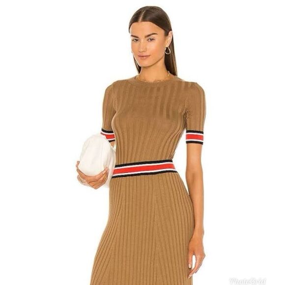 Revolve ATM ANTHONY THOMAS MELILLO Crew Neck Silk Ribbed Sweater in Sahara XL - Picture 1 of 8